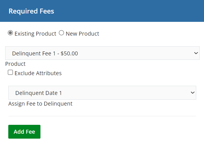 Creating Delinquent Fees